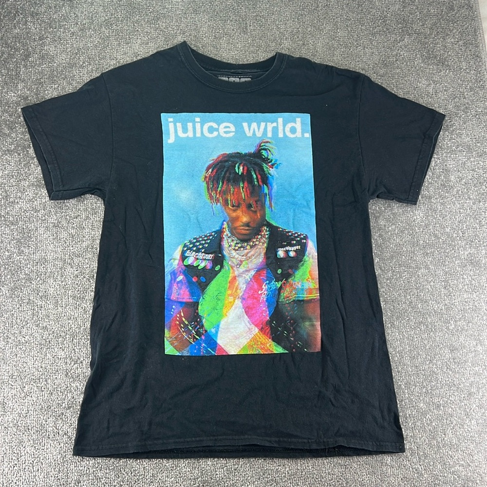 999 Short Sleeve Shirt Top Juice Wrld Rapper Womens M Black Blue